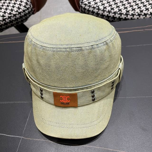 Celine Celine's new spring military beret is a duckbill denim beret made of impo