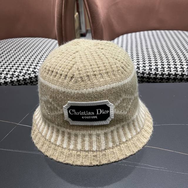 Dior 2025 autumn and winter new diamond pattern wool hat female couple casual al