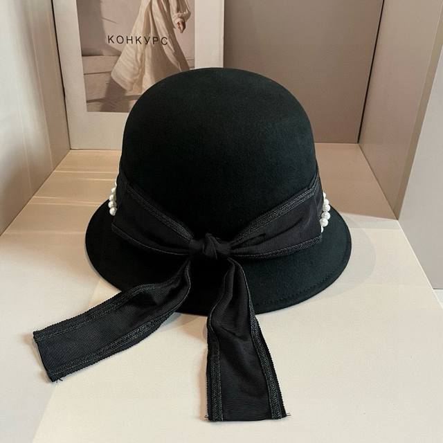 Dior new basin hat, ladylike style, 100% wool fabric, head circumference 57cm DD