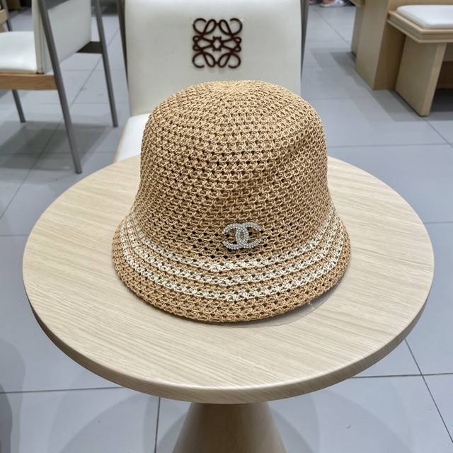 Chanel Chanel hand-crocheted hat female Korean version all-match hollow breathab