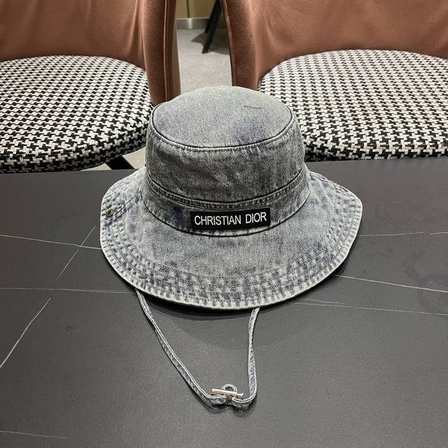 Dior Korean version simple washed denim fisherman hat men and women spring and s