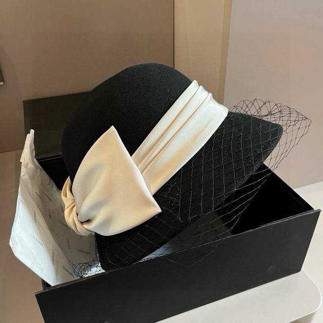 Chanel Chanel wool bucket hat, mesh bucket hat, 100% wool fabric% head circumfer