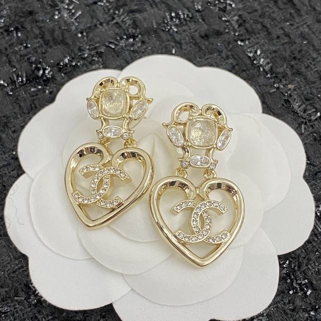 Chanel's hot-selling earrings are back on sale! Chanel 23 Heart Crystal Earrings
