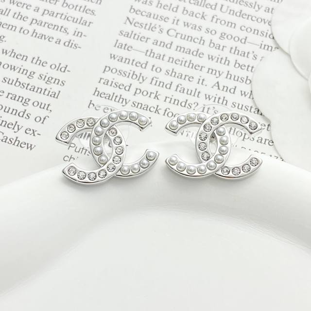Chanel earrings are hot sellers! New arrival! Chan 25 pearl and diamond silver