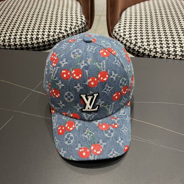 Fisherman hat baseball cap Lv Louis Vuitton 2025 new cute cherry sun hat women's