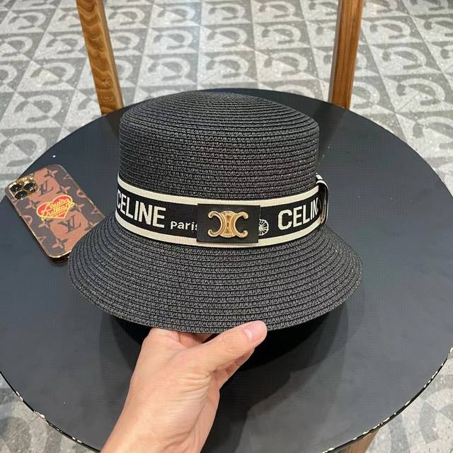 Celien new straw hat, flat top bucket hat, head circumference 57cm DDD