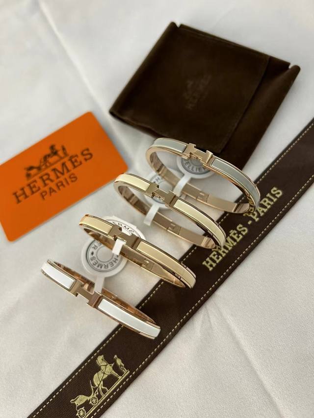 High-end H*Ermes narrow enamel bracelet The super-positive enamel color is unif