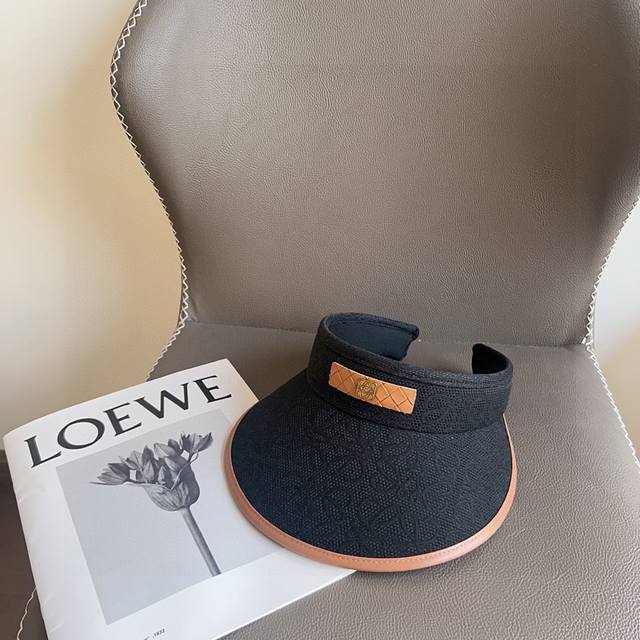 Special dust bag Loewe 2025 new men's and women's sun hats with open tops, sun p