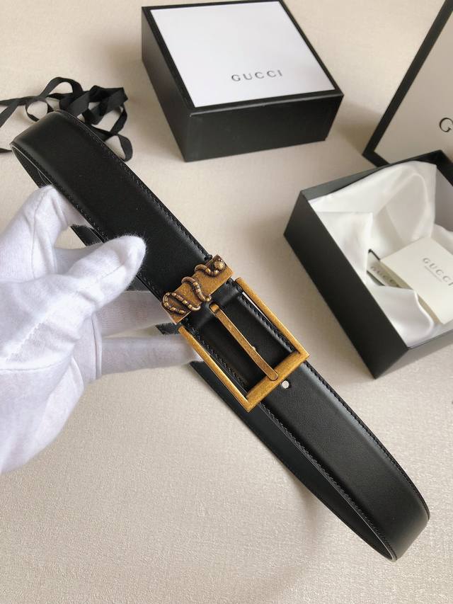 Gucci counter same style 3.5Cm fashion casual pin buckle series personality vers