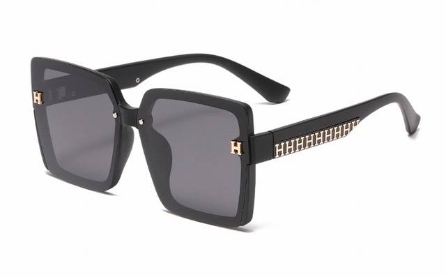 Hermes Hermes new Korean square women's sunglasses retro trend simple sunglasse