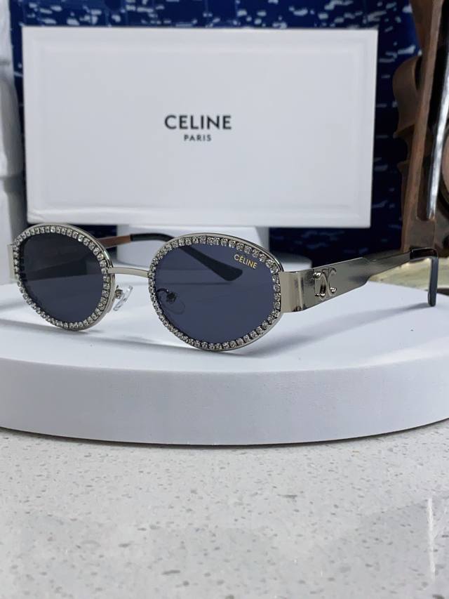 Celine Celine 2025 new Arc de Triomphe diamond sunglasses women's high-end sense