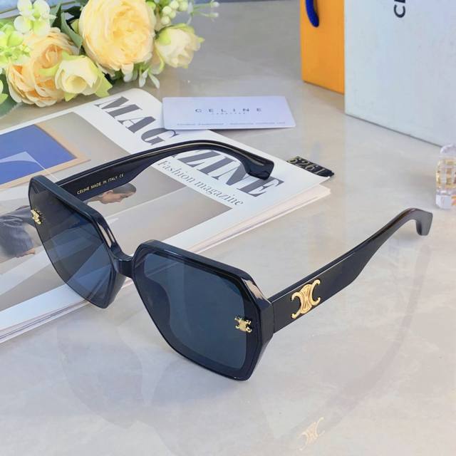Celin* European and American square large frame high-end big face sunglasses for