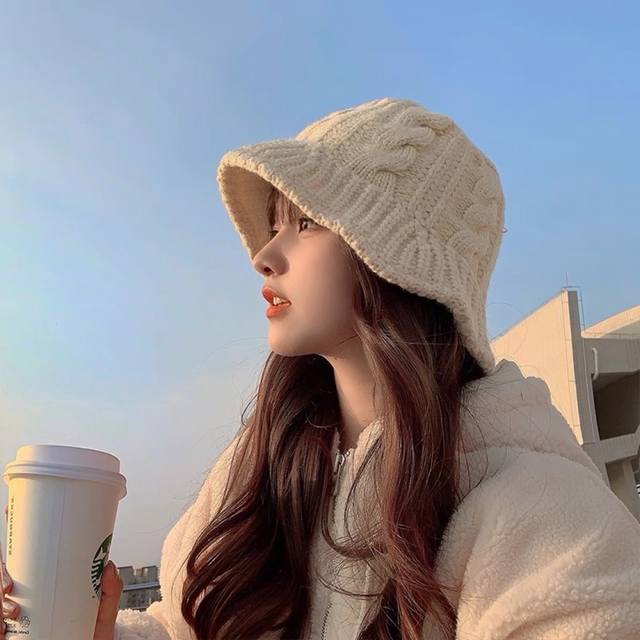 Lv Louis Vuitton small face Korean style retro handmade wool basin hat women's a
