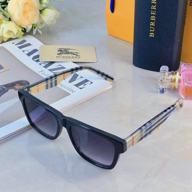 Burberr*Fashionable simple retro sunglasses for men and women Ins summer travel