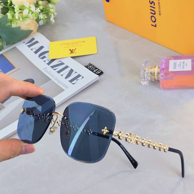 Louis Vuitto* Sunglasses High-end Sunglasses Summer Beach Round Face Photoshoot
