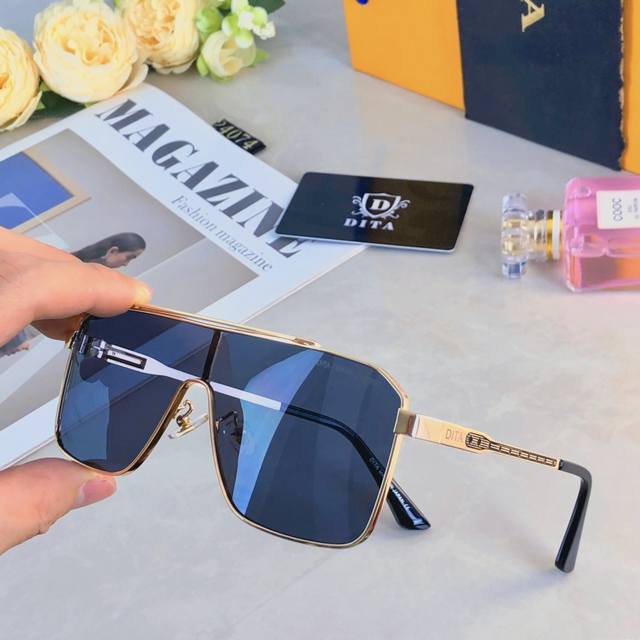 Dit* New style handsome sunglasses high-end European and American square metal f