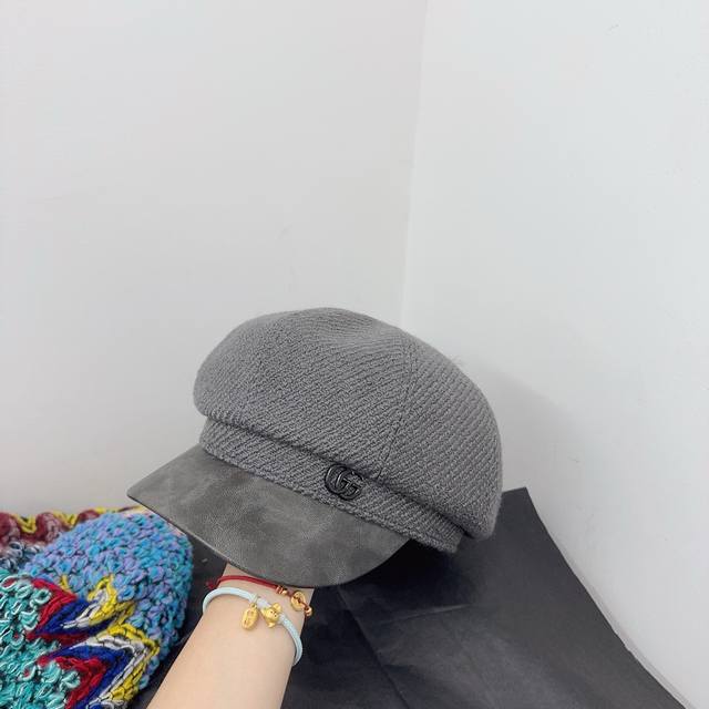 Running volume Gg early autumn new octagonal hat tweed fabric, leopard print sti