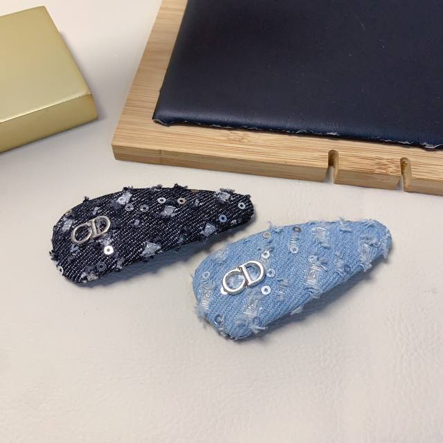 Dior Dior Dior hairpin denim sequins Bb clip side clip daily exquisite small sin
