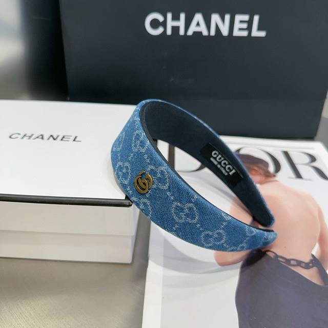 with packaging Gucci Gg new denim headband, fashionable and trendy, a must-have