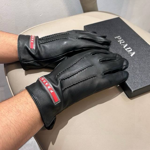 2025 New Exclusive First Launch Touchscreen Gloves Men's Gloves Prada Men's Orig