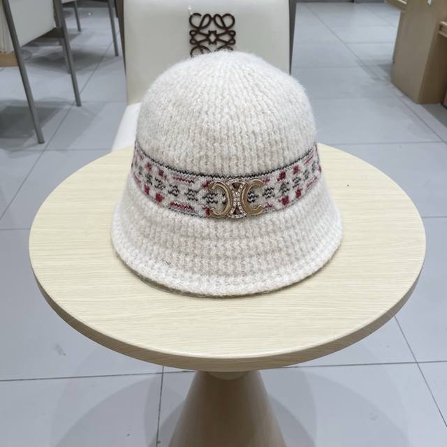 Celine Celine knitted fisherman hat with large head circumference plush autumn a