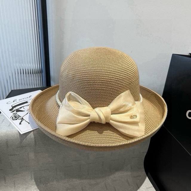 Valentino bow basin hat, curled brim bow hat, head circumference 57cm DDD