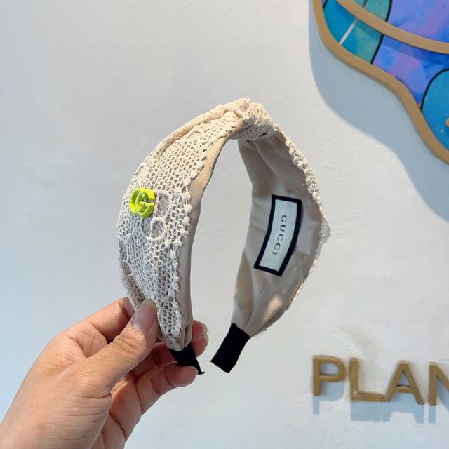 with packaging Gucci Gucci Internet celebrity classic new lace fabric headband,