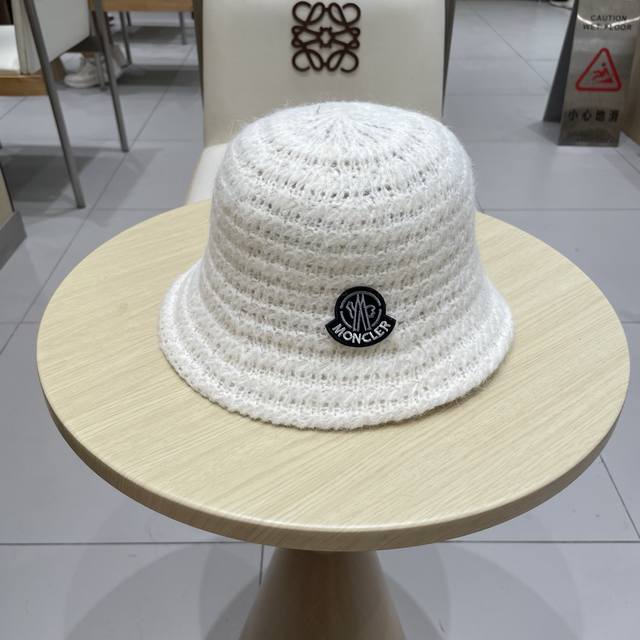 Moncler sweet niche woven bucket hat women's autumn and winter wool breathable f