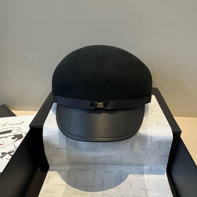 Balenciaga new style duckbill military cap, 100% wool, head circumference 57cm,
