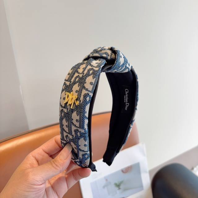 with packaging Dior classic new middle knot wide version headband, original cou
