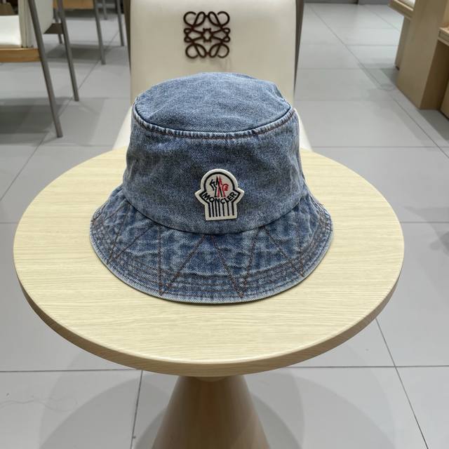 Moncler autumn denim bucket hat, bucket hat, head circumference 57cm DDD