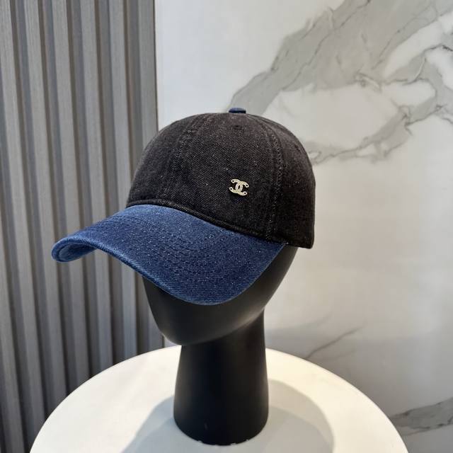 Chanel Chanel counter new original washed denim baseball cap, customized three-d