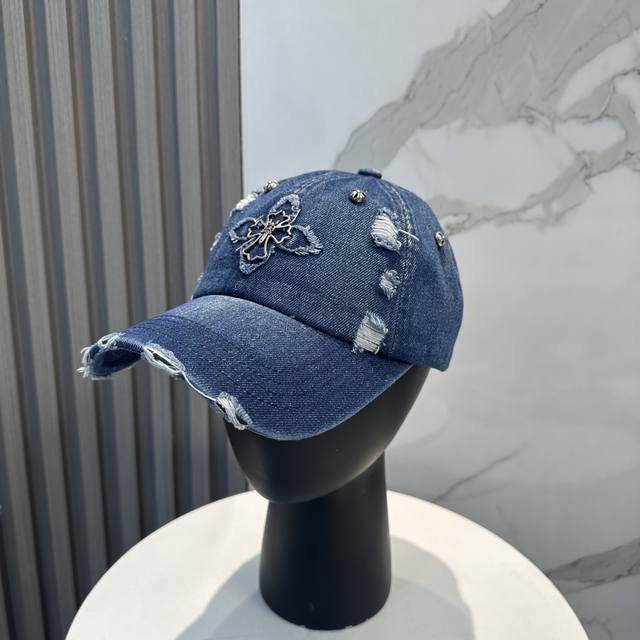 Chrome Hearts 25 new washed denim baseball cap, personalized fashion classic cr