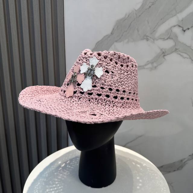 Chrome Hearts Summer Beach Straw Hat A must-have for summer beach camping and t