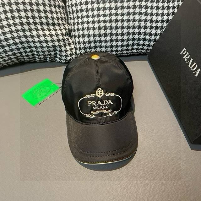 comes with a packaging bag, Prada new original single baseball cap, gold thread