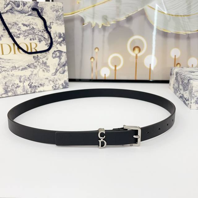 Dior 2.0cm New pin buckle hardware with double-sided top layer leather, five-but