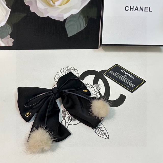 Special counter packaging Chanel latest bow vintage five-piece gold hair clip# T