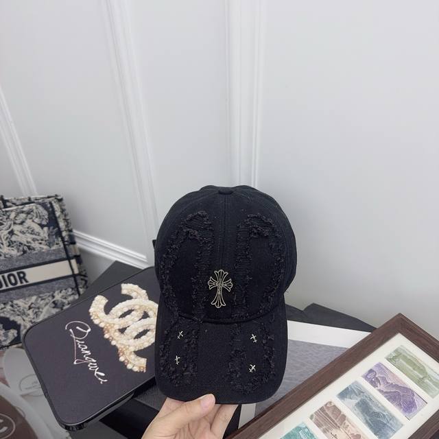Running volume Chrome Hearts new hole craft baseball cap Denim Chrome Hearts swe