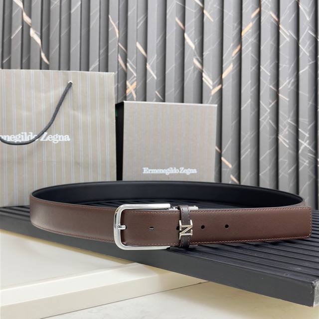Ermenegildo Zegna pin buckle, tail clip design, reversible, details determine qu