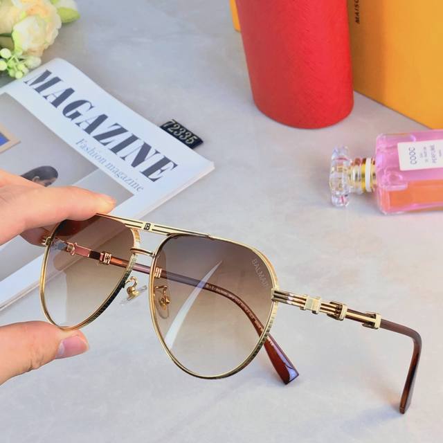 Balmain International Sunglasses European Edition Metal Retro Style Simple Frenc