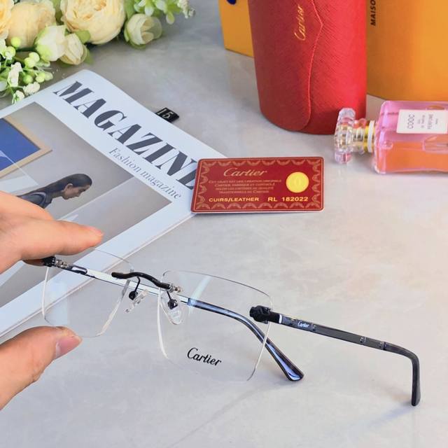 Cartie* frameless plain business glasses frame versatile trend men and women wit