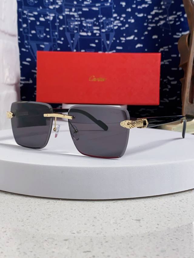 Carter Cartier 2025 new leopard head sunglasses for women personality trend card