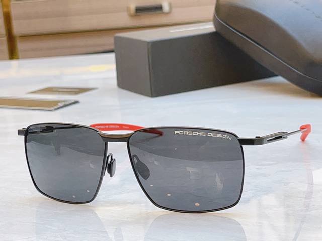 Porsche Design* New Porsche Sunglasses, Titanium Frame Model: P11660, Size: 61mm