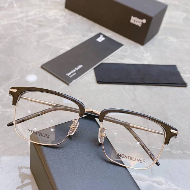 Mont Blan* Mb0243, business semi-rimless, perfect for everyday use. Lightweight