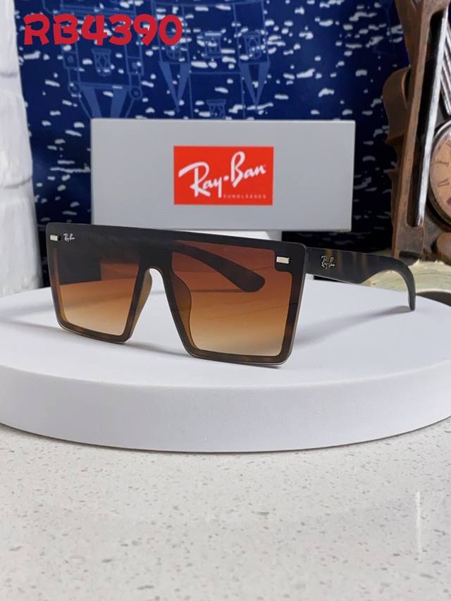 Rayban 2025 new retro black with integrated mirror oversized frame square round