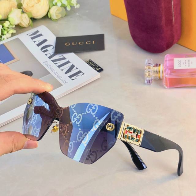 Gucc* Internet celebrity style 2025 frameless high quality comfortable UV protec