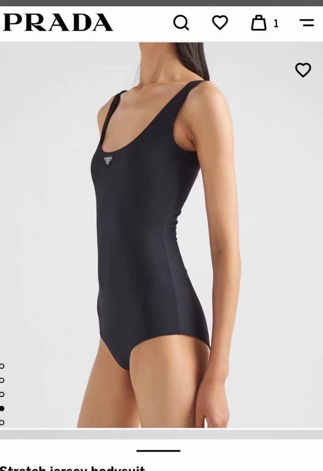 Prada's new backless one-piece swimsuit in black is simple and stylish, perfect