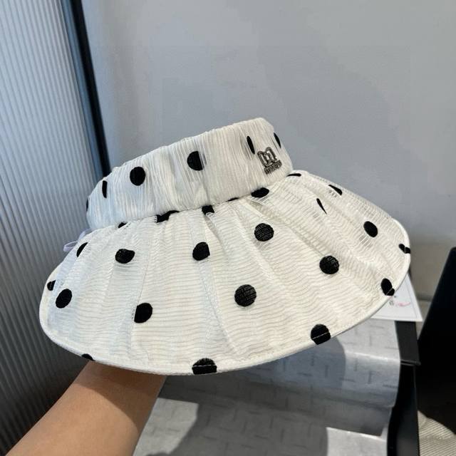 Miumiu Miu Miu shell hat, hollow top sun hat with adjustable DDD
