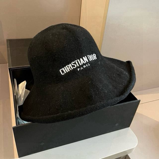 Dior new 100% cashmere bucket hat, hand-grab hat, DDD