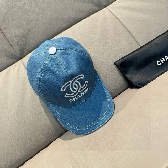 comes with a box bag, Chanel new original baseball cap, denim double C embroide